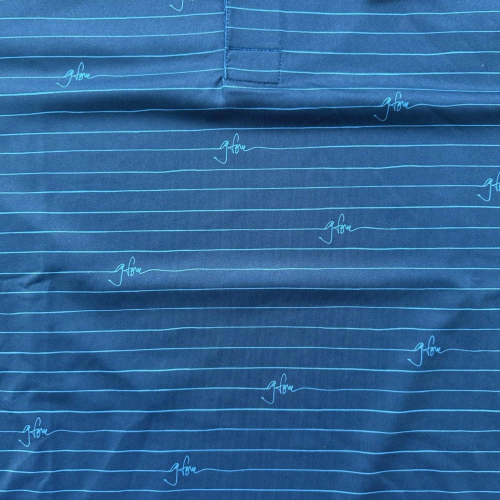 Men's Navy Striped Performance Polo Shirt by G/Fore - Picture 5 of 9